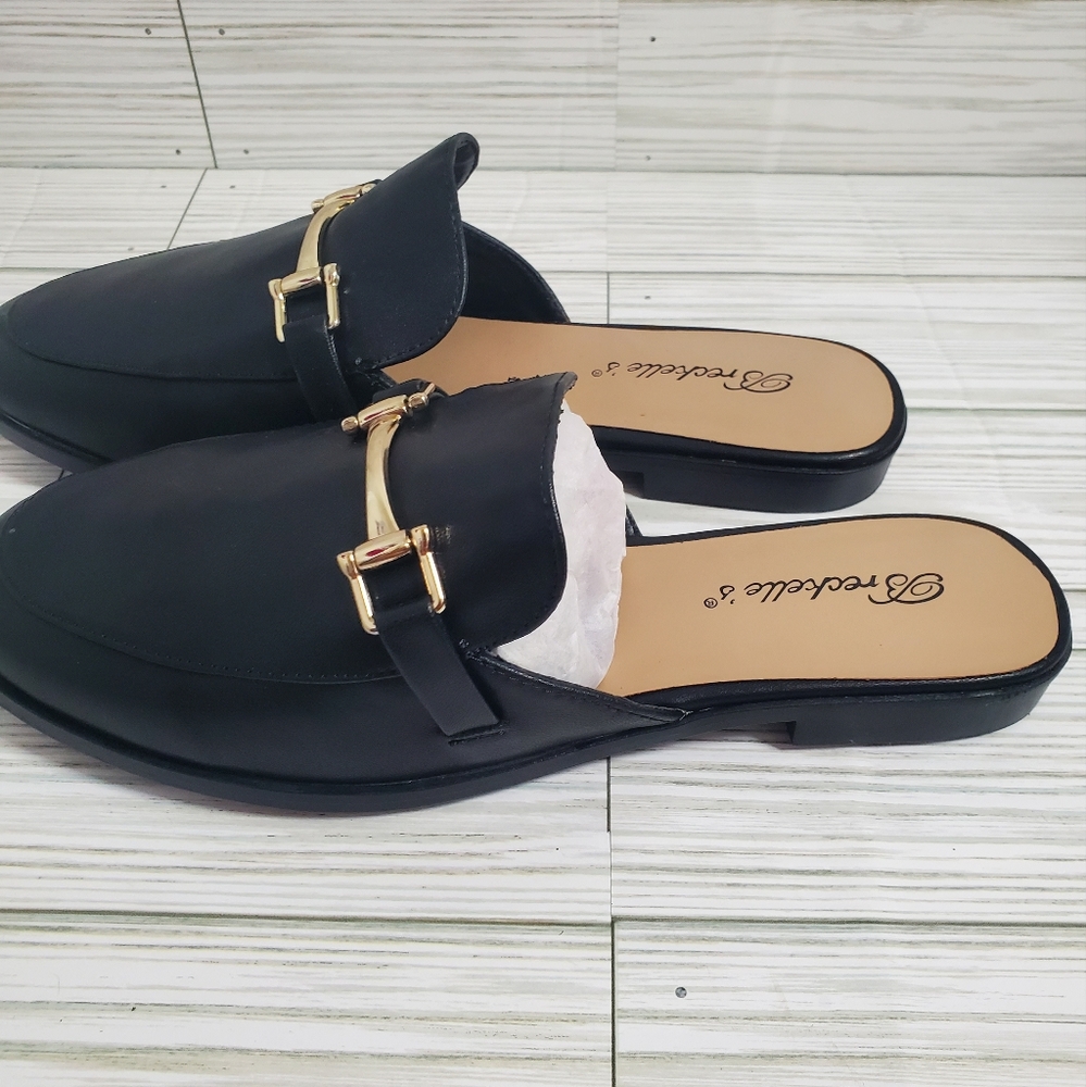 Breckelle's Black Gold Slip On Dress Business Classic Shoe Size 7 Great Like Ne
